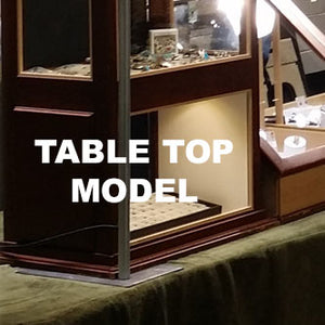 Tuck your table top stand under your display cases