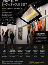 Load image into Gallery viewer, 50W COB LED Trade Show Clamp Light