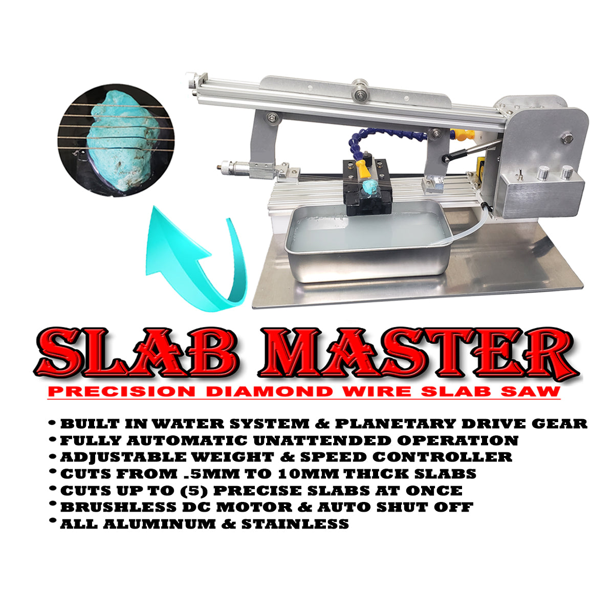 Slab Master Precision Diamond Wire Saw for cutting gems & mineral slabs ...