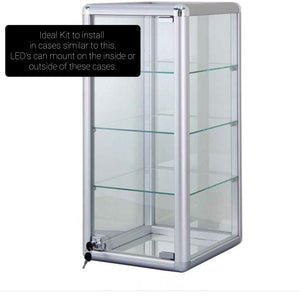Best LED Display Case Lights Triple 11" kit for tall Jewelry display cases